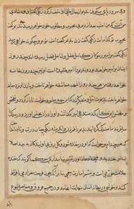 Seite aus Geschichten eines Papageis (Tuti-nama): Textseite von Unknown artist