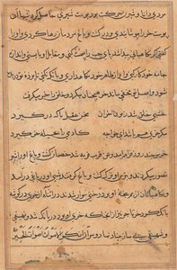 Seite aus Geschichten eines Papageis (Tuti-nama): Textseite von Unknown artist