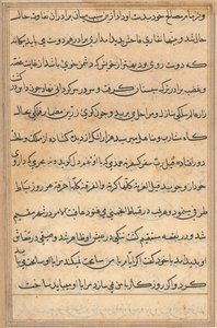 Seite aus Geschichten eines Papageis (Tuti-nama): Textseite von Unknown artist