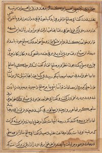 Seite aus Geschichten eines Papageis (Tuti-nama): Textseite von Unknown artist