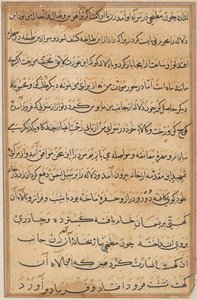 Seite aus Geschichten eines Papageis (Tuti-nama): Textseite von Unknown artist