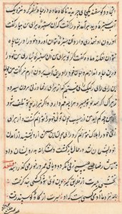 Seite aus Geschichten eines Papageis (Tuti-nama): Textseite