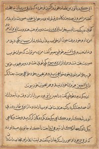 Seite aus Geschichten eines Papageis (Tuti-nama): Textseite von Unknown artist