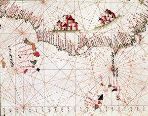 Seiten eines Marinedokuments, das die Kapverdischen Inseln und die Kanarischen Inseln darstellt von Unknown artist