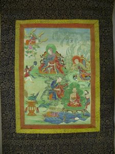 Gemaltes Banner (Thangka) aus einem Set von sieben zu Ehren von Gayadhara, einem Sakya Pandit aus Indien