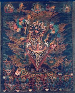 Banner (Thangka) mit Guru Dragpur, einer zornvollen Form von Padmasambhava