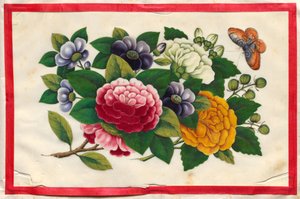 Malerei Drei aus dem illustrierten Buch der Blumen und Schmetterlinge von Unknown artist