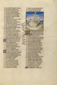 Palinurus stürzt von Aeneas