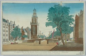 Guckkasten, Le Cingle, der Jan-Rooden-Poort-Turm und die neue lutherische Kirche in Amsterdam, Nr. 15 von Unknown artist