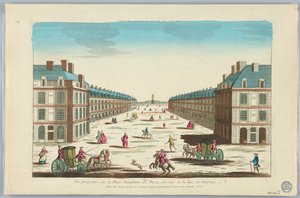 Guckkasten, Vue Perspective de la Place Dauphine de Paris, du Côté de la Rue de Harlay, Nr. 162 von Unknown artist