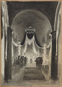 Dekoration der Peter-und-Paul-Kathedrale zur Beerdigungszeremonie für Peter III. und Katharina II. von Unknown artist