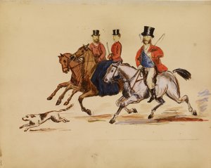 Fotocollage einer Jagdszene mit Lord und Lady Yarborough von Unknown artist