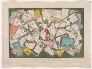 Bild der revolutionären Assignaten (Tableau des papiers monnoies qui ont eut cours depuis l
