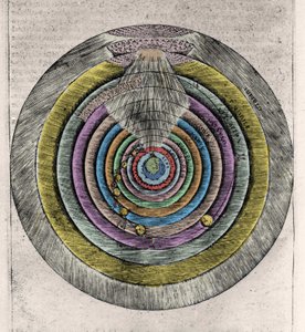Plan des Himmels des Paradieses nach der Göttlichen Komödie von Dante Alighieri (1265-1321): Anonyme Gravur aus dem 17. Jahrhundert von Unknown artist