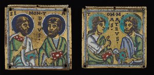 Paar von Plaketten: Simon und Thaddäus und Thomas und Matthäus von Unknown artist