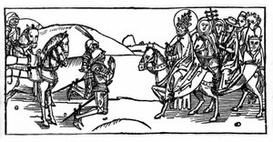 Papst Leo I. trifft Attila und stoppt ihn von Unknown artist