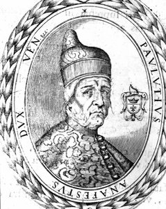 Porträt von Paoluccio Anafesto (697-717). Erster Doge von Venedig
