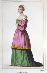 Porträt von Agnes Sorel (1422-1450), Favoritin von König Karl VII. Gravur von 1830