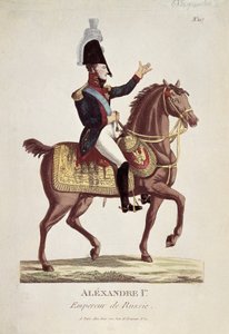 Porträt von Alexander I. (kolorierter Stich)
