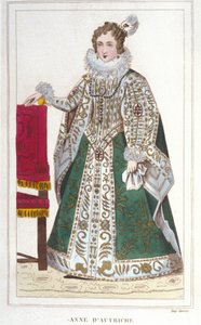 Porträt von Anna von Österreich (1601-1666). Gravur von 1830