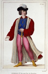 Porträt von Karl I. von Bourbon 1401-1456. Gravur von 1830 von Unknown artist