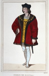 Porträt von Karl VIII. (1470 - 1498), König von Frankreich, Gravur von 1830