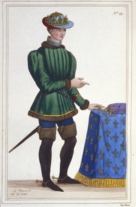 Porträt von Karl VII. (1403 - 1461), König von Frankreich, Gravur von 1830
