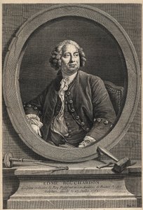 Porträt von Edme Bouchardon (1698-1762), französischer Bildhauer und Zeichner - Gravur von 1776