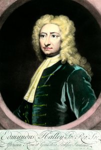 Porträt von Edmond Halley, britischer Astronom. Gravur des 18. Jahrhunderts von Unknown artist