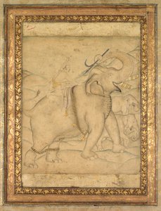 Porträt von Kaiser Jahangir auf einem Elefanten reitend von Unknown artist