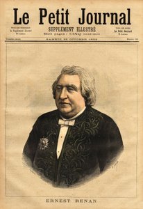 Porträt von Ernest Renan (1823-1892), Schriftsteller, Philologe, Philosoph und Historiker. Populärer Autor von „Das Leben Jesu“, das diese umstrittene Biografie von Jesus enthält, verfasst als die eines gewöhnlichen Mannes und dass die Bibel kritisch