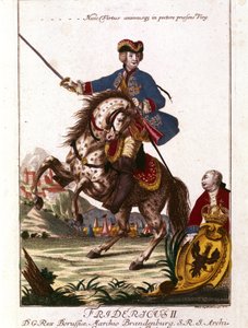 Porträt von Friedrich II. von Preußen (1712-1786) bekannt als Friedrich der Große. Gravur des 18. Jahrhunderts. von Unknown artist