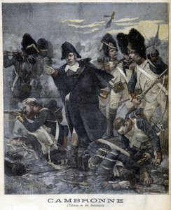 Porträt von General Cambronne (1770 - 1842) während einer Schlacht. Illustration des „Petity Journal“ von 1891