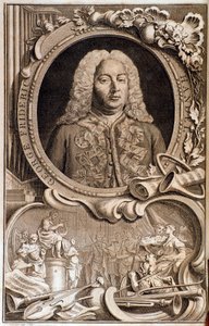 Porträt von Georg Friedrich Händel (1685-1759). Frontispiz von „Alexander