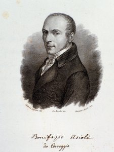 Porträt des italienischen Komponisten Bonifazio Asioli. Gravur. 19. Jahrhundert