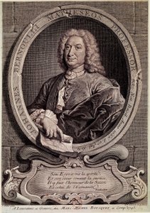 Porträt von Jean Bernoulli (Johann Bernouilli), Schweizer Mathematiker und Physiker. Gravur des 18. Jahrhunderts von Unknown artist