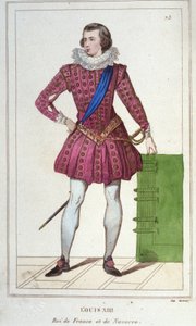 Porträt von Ludwig XIII. (1601 - 1643), König von Frankreich. Gravur von 1830 von Unknown artist