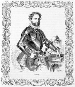 Porträt von Luis de Camoens in Rüstung - Gravur von Unknown artist