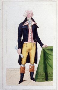 Porträt von Maximilien Robespierre (1758 - 1794). Gravur von 1830 von Unknown artist
