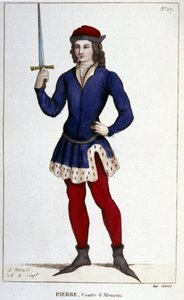 Porträt von Pierre, Graf von Alençon (1251-1284). Gravur von 1830