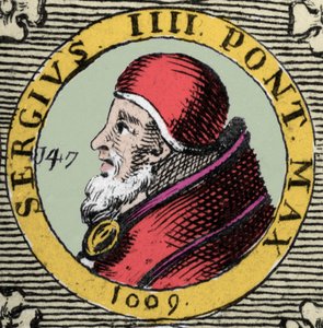 Porträt von Papst Sergius IV. oder Sergius IV. Sergio IV. 11. Jahrhundert.