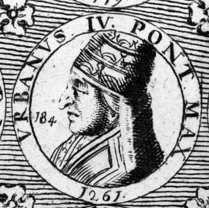 Porträt von Papst Urban IV. (1185 - 1264). Gravur des 18. Jahrhunderts