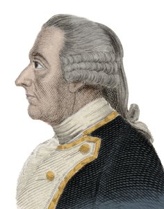 Porträt von Sir Charles Hardy (1714-1780), englischer Marineoffizier und Gouverneur von Neufundland. Stich aus dem 19. Jahrhundert