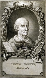 Porträt von Seneca (4-65). Gravur von 1794. Coll Maciet, Bibliothek der dekorativen Künste, Paris. von Unknown artist