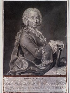Porträt des schwedischen Komponisten und Violinisten Johan Joachim Agrell (Stich) von Unknown artist