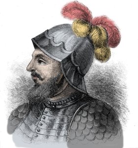 Porträt von Vasco Nunez de Balboa, spanischer Konquistador (1475-1517) - Gravur 19. Jahrhundert
