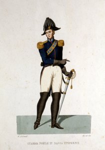 Porträt eines Mitglieds der Adelsgarde des Vatikanstaates. von Unknown artist