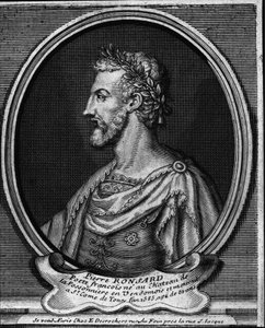 Porträt des französischen Dichters Pierre de Ronsard (1524-1585) Gravur des 18. Jahrhunderts von Unknown artist