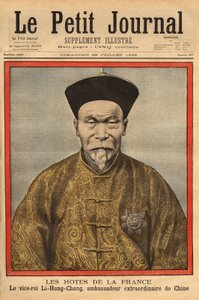 Porträt des Vizekönigs von Petchili, Li Hung Chung, außerordentlicher chinesischer Botschafter in Frankreich, bei einem offiziellen Besuch im Jahr 1896. Gravur in „Le petit journal“ 28/07/1896. Selvas Sammlung. von Unknown artist