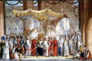 Prozession in Rom im Jahr 1835 von Papst Gregor XVI (1765 - 1846).